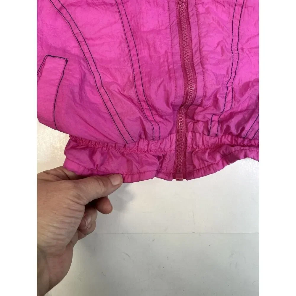 Vintage Oshkosh B’Gosh Hot Pink Windbreaker Sz S‎ 3-4 Lined Zip Up Jacket